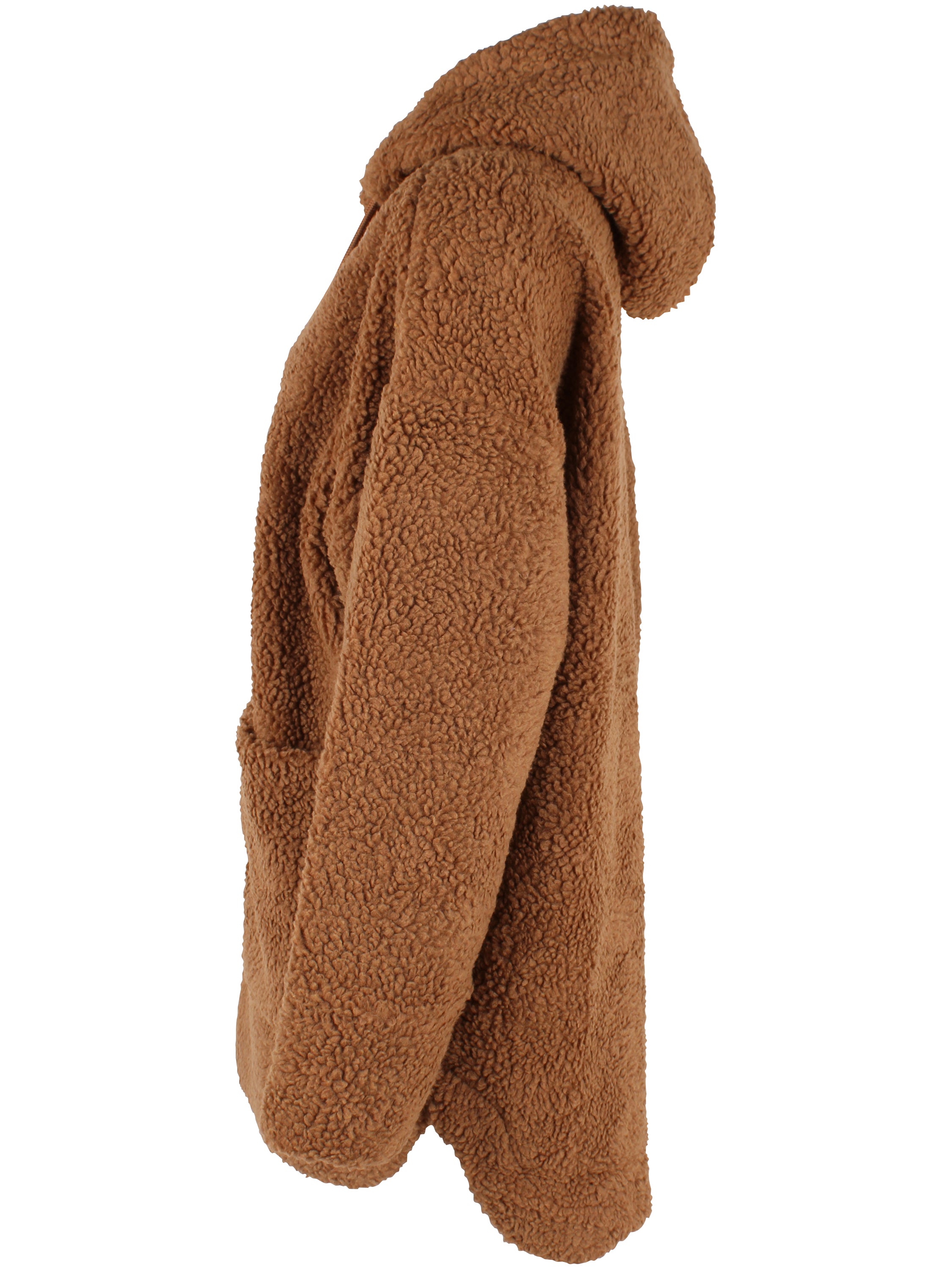 Lækker fuzzy fleecejakke i fin brunlig nuance til kvinder