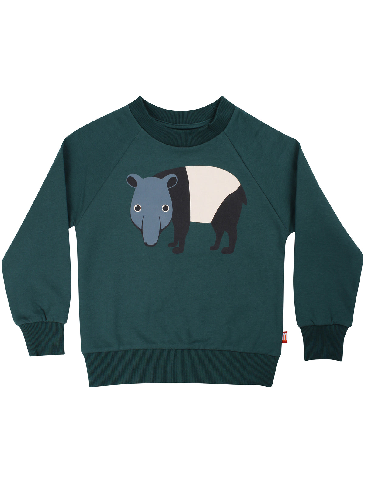 Skøn blågrøn sweatshirt til børn med print af myresluger