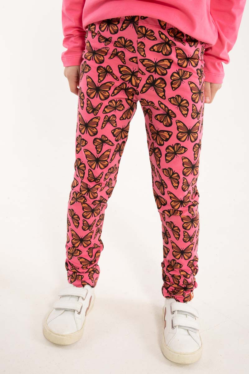 Søde leggings til børn med print af fine sommerfugle