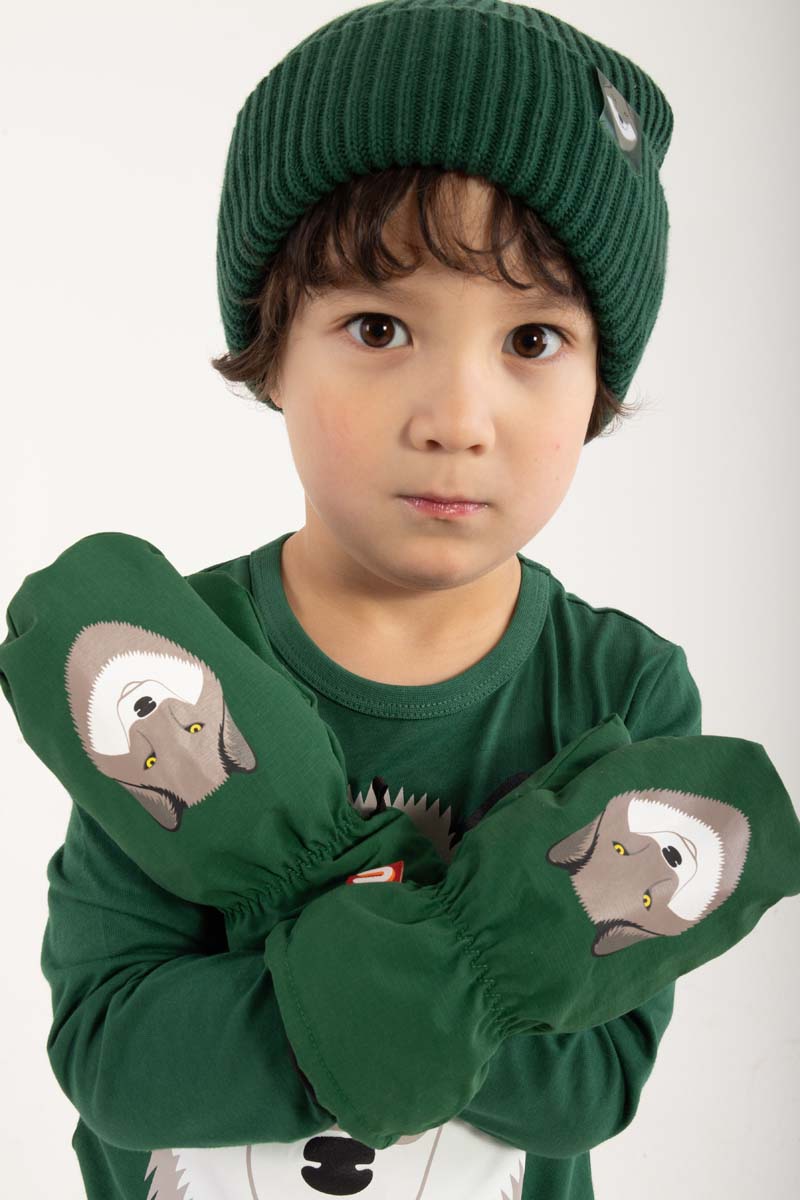 Fine luffer til børn med print af sej ulv