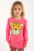 Lækker lyserød bluse til børn med print af gepard