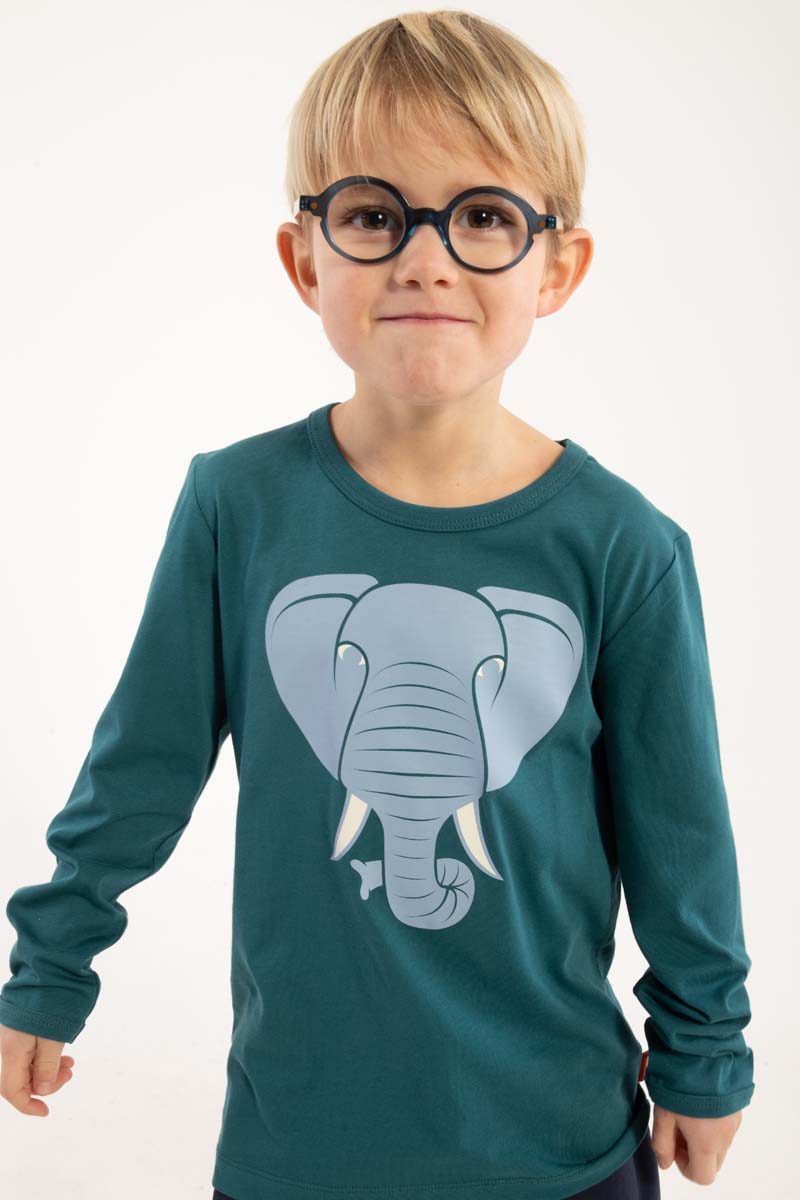 Sød bluse til børn med print af elefant