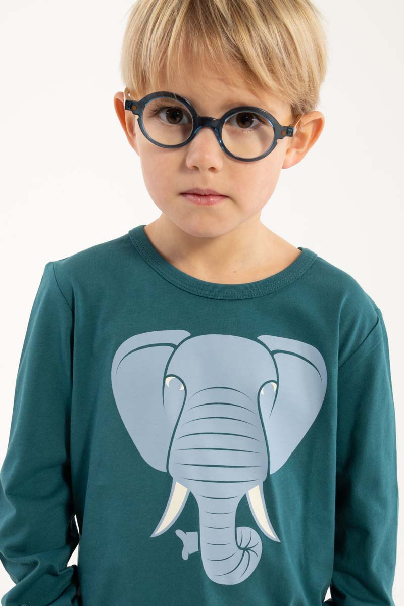 Sød bluse til børn med print af elefant
