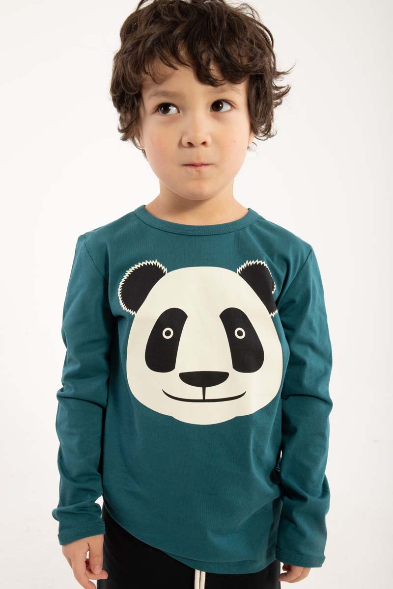 Sød bluse til børn med print af panda