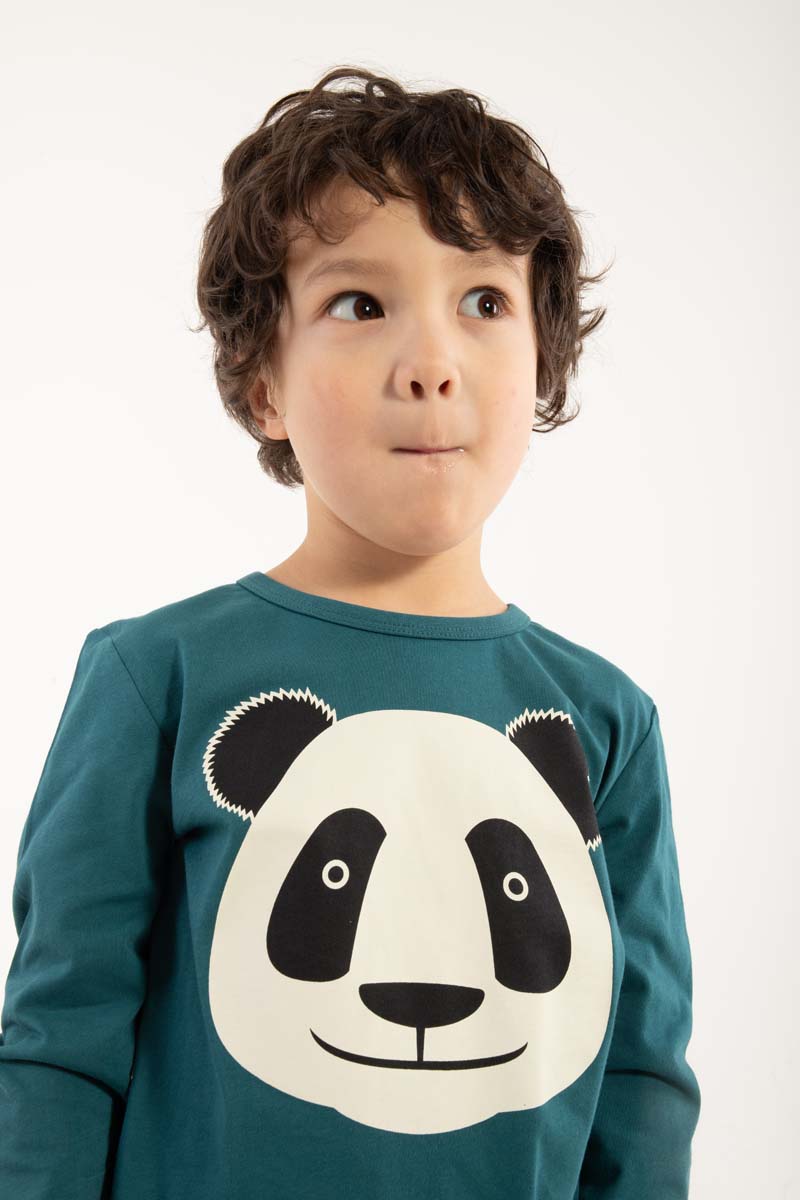 Sød bluse til børn med print af panda