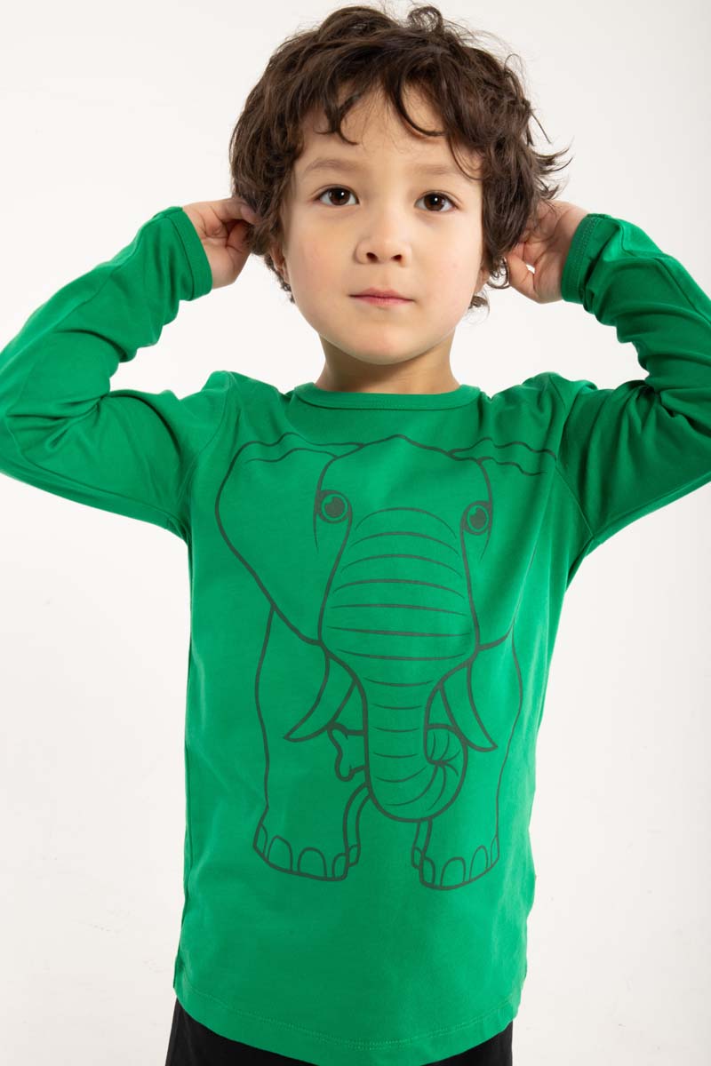 Sød bluse til børn med print af en elefant
