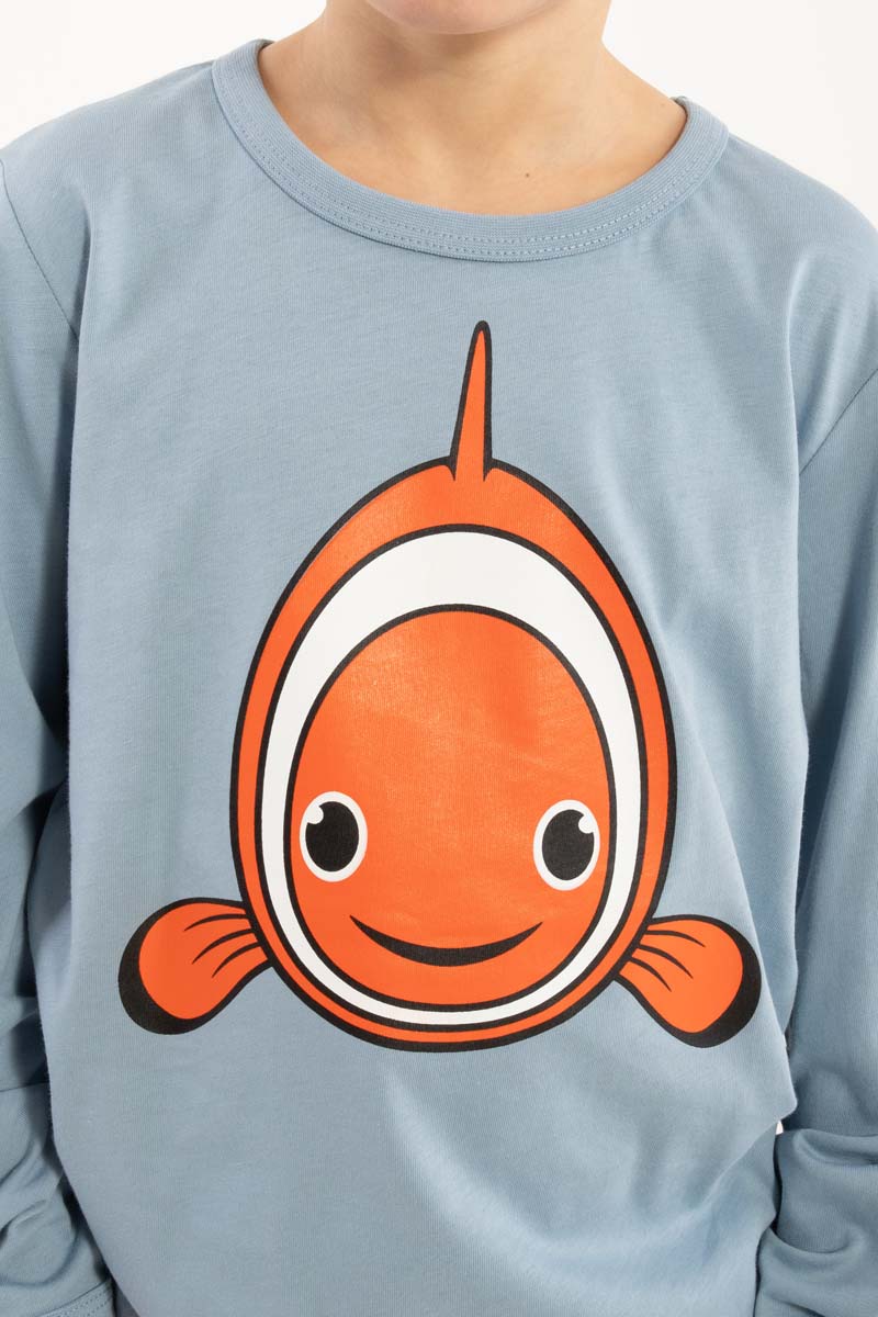Sød bluse til børn med print af klovnefisk
