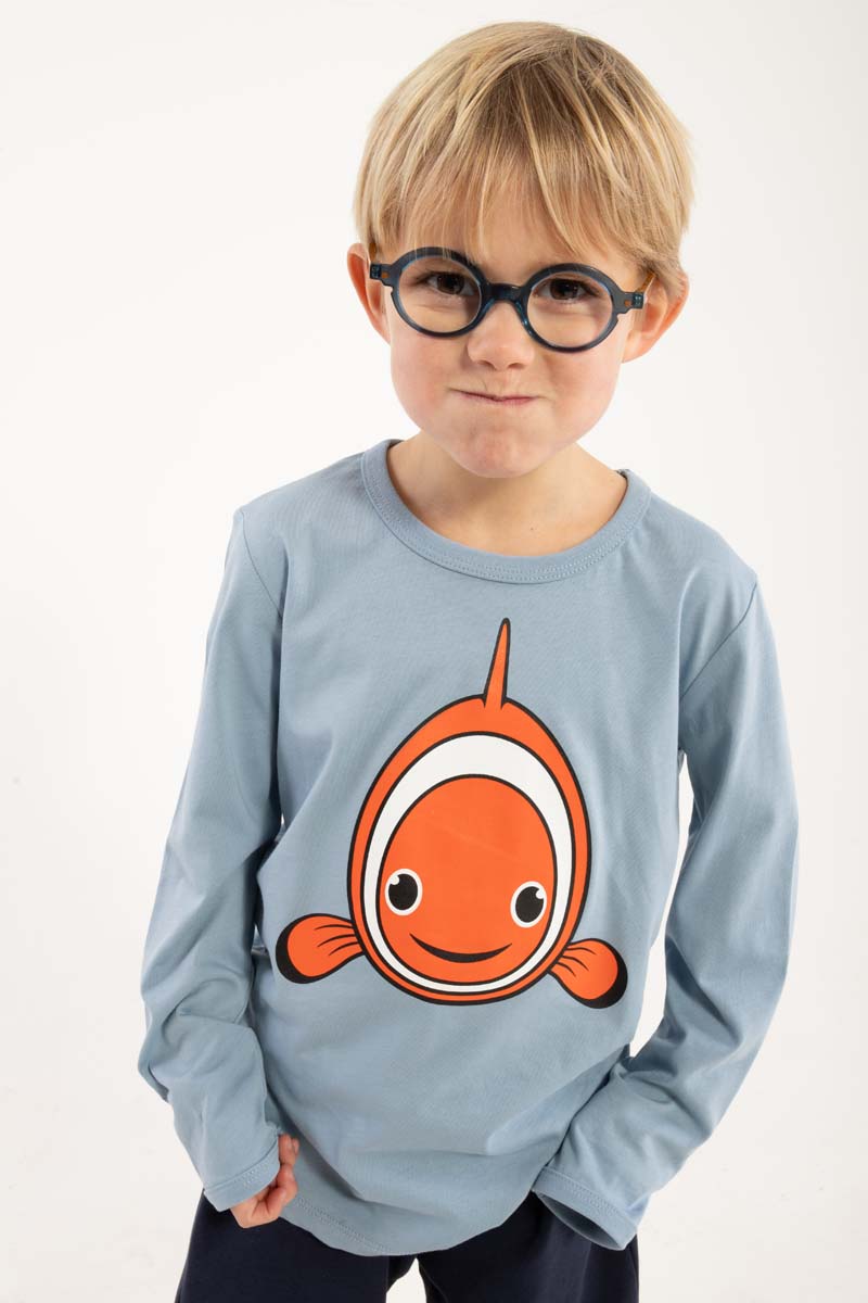 Sød bluse til børn med print af klovnefisk