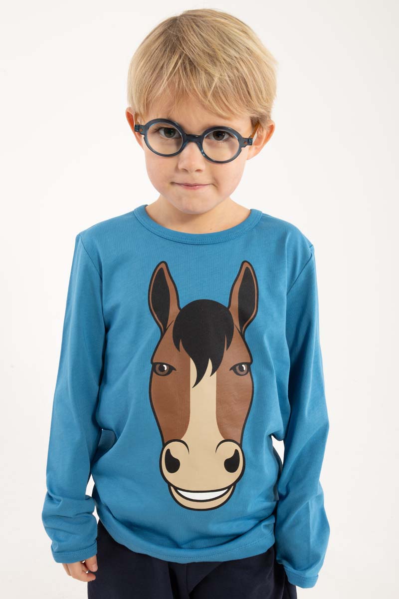 Sød bluse til børn med print af hest