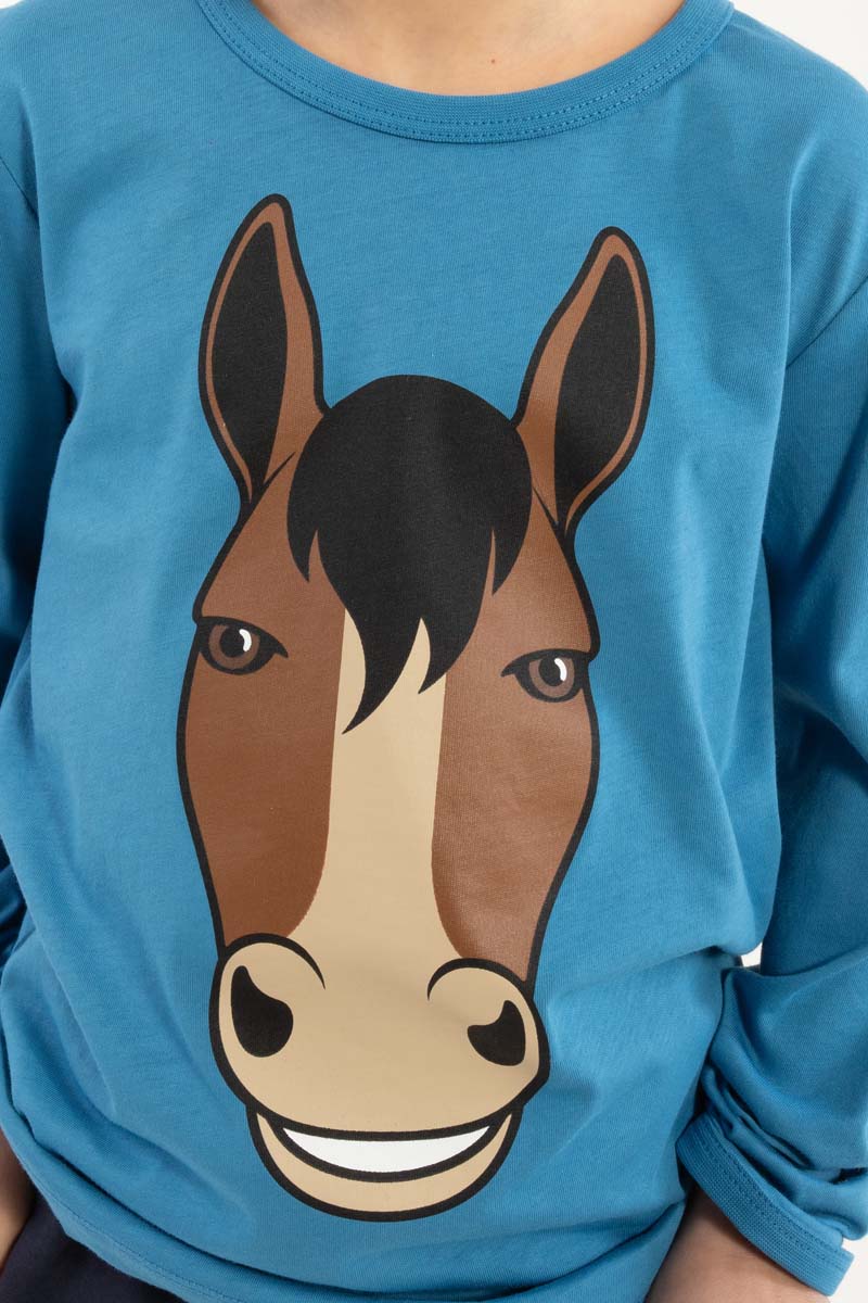 Sød bluse til børn med print af hest