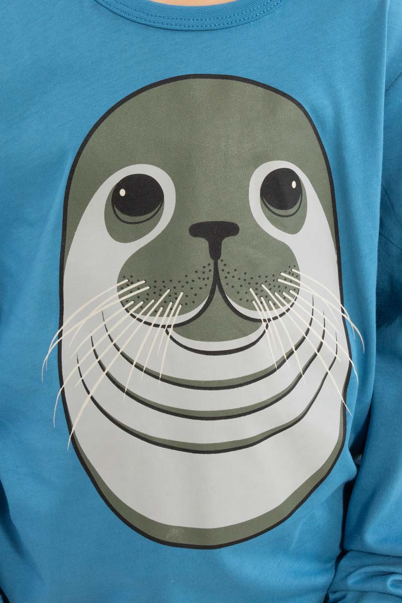 Sød bluse til børn med print af sæl