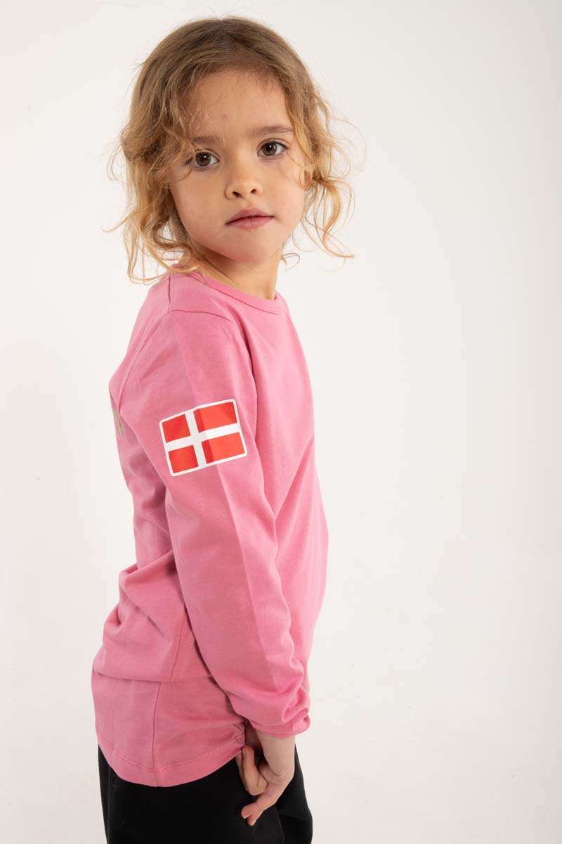 Sød langærmet dyrepasser bluse til børn med print af rød panda