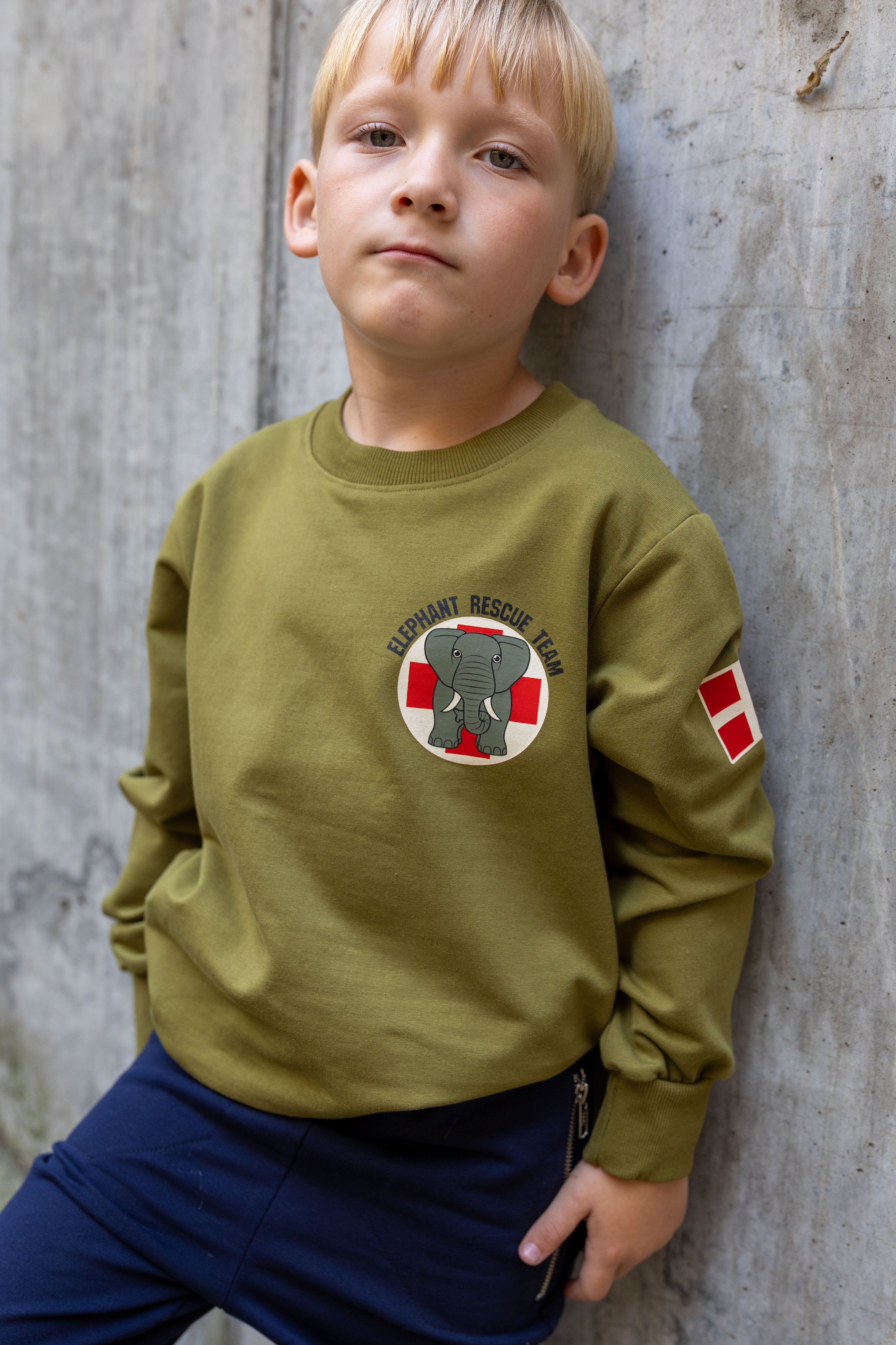 Dyrepasser Sweat Olive ELEFANT RESCUE