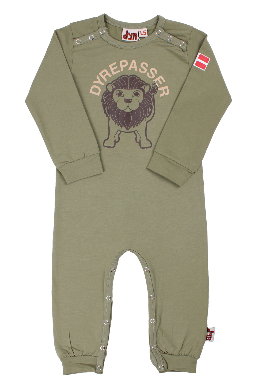 Sød heldragt til babyer med print af løve