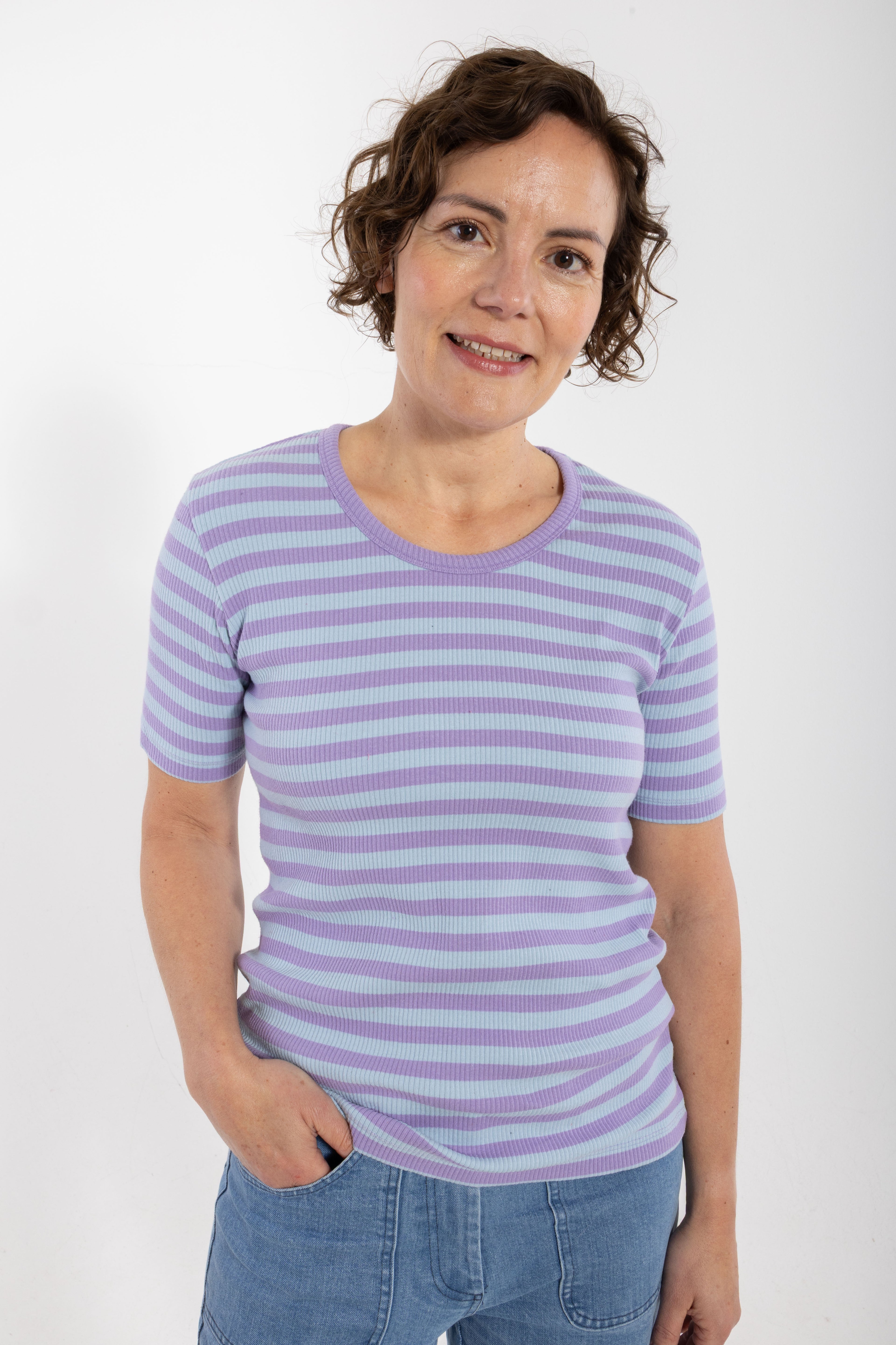 ESS - Danefriend Ribbing Tee Light Lilac/Cold Sky