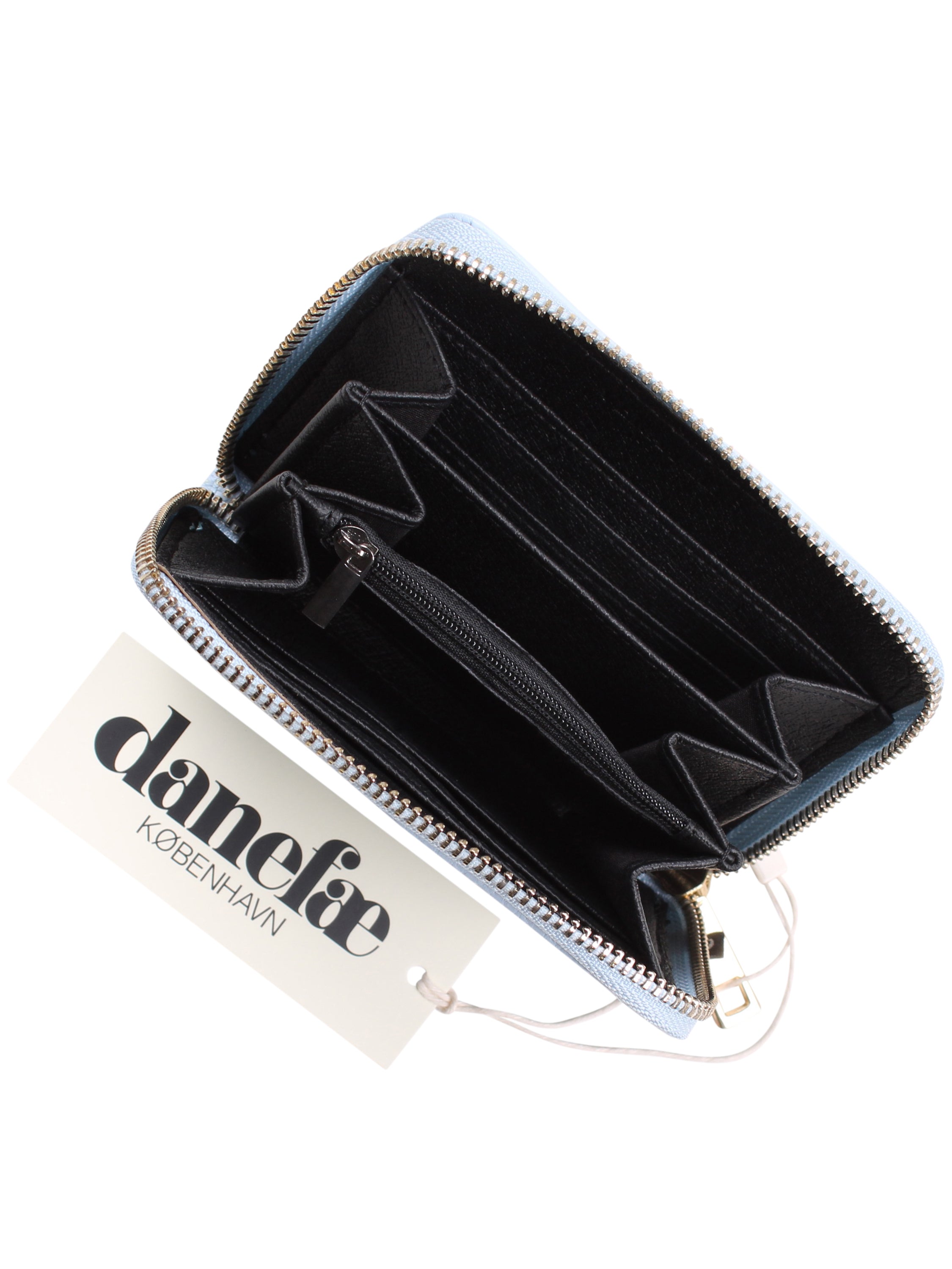 ESS - Danesortedam Leather Zip-Wallet Ice Blue