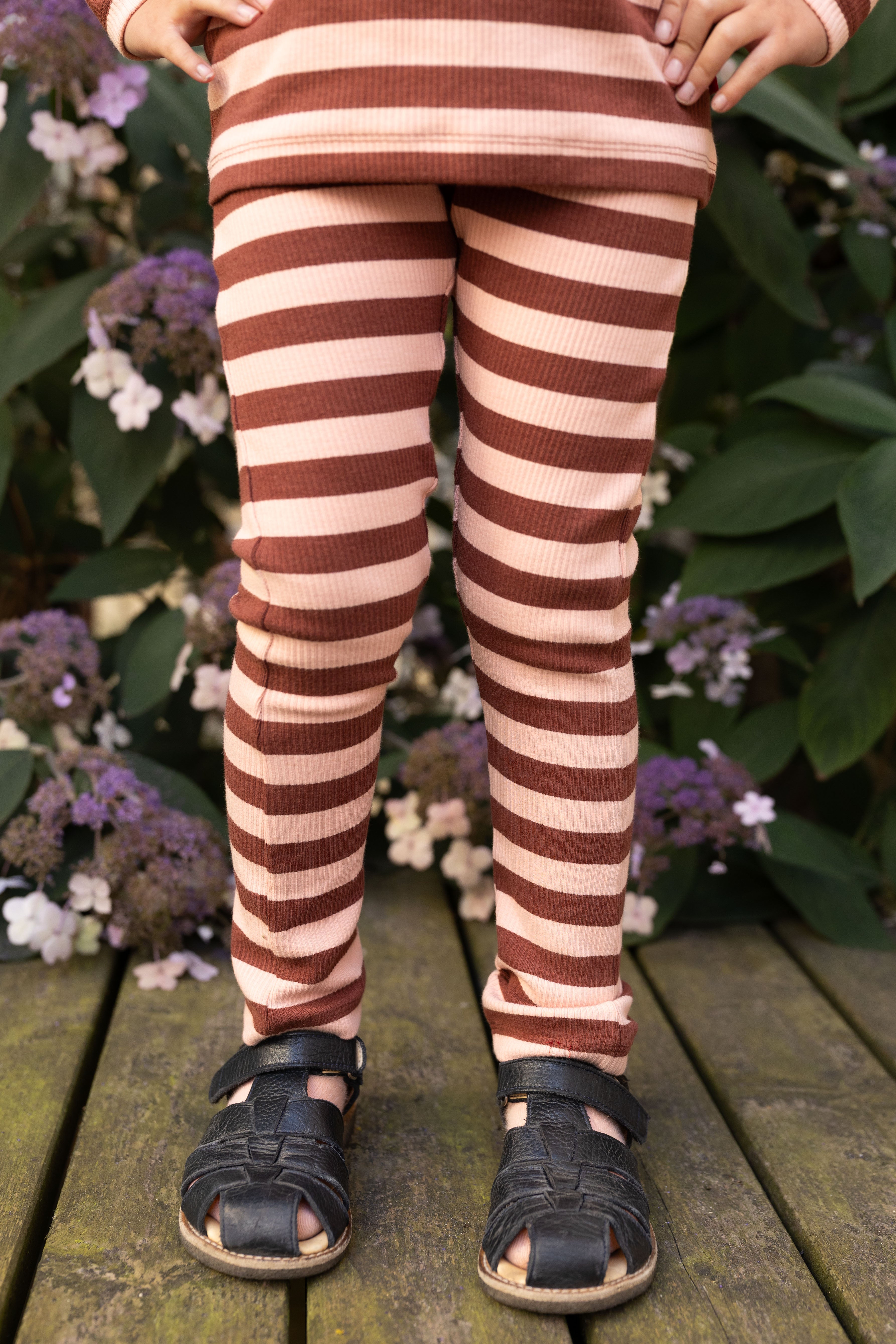 ESS - Danesirup Leggings Dk Brick/Powder