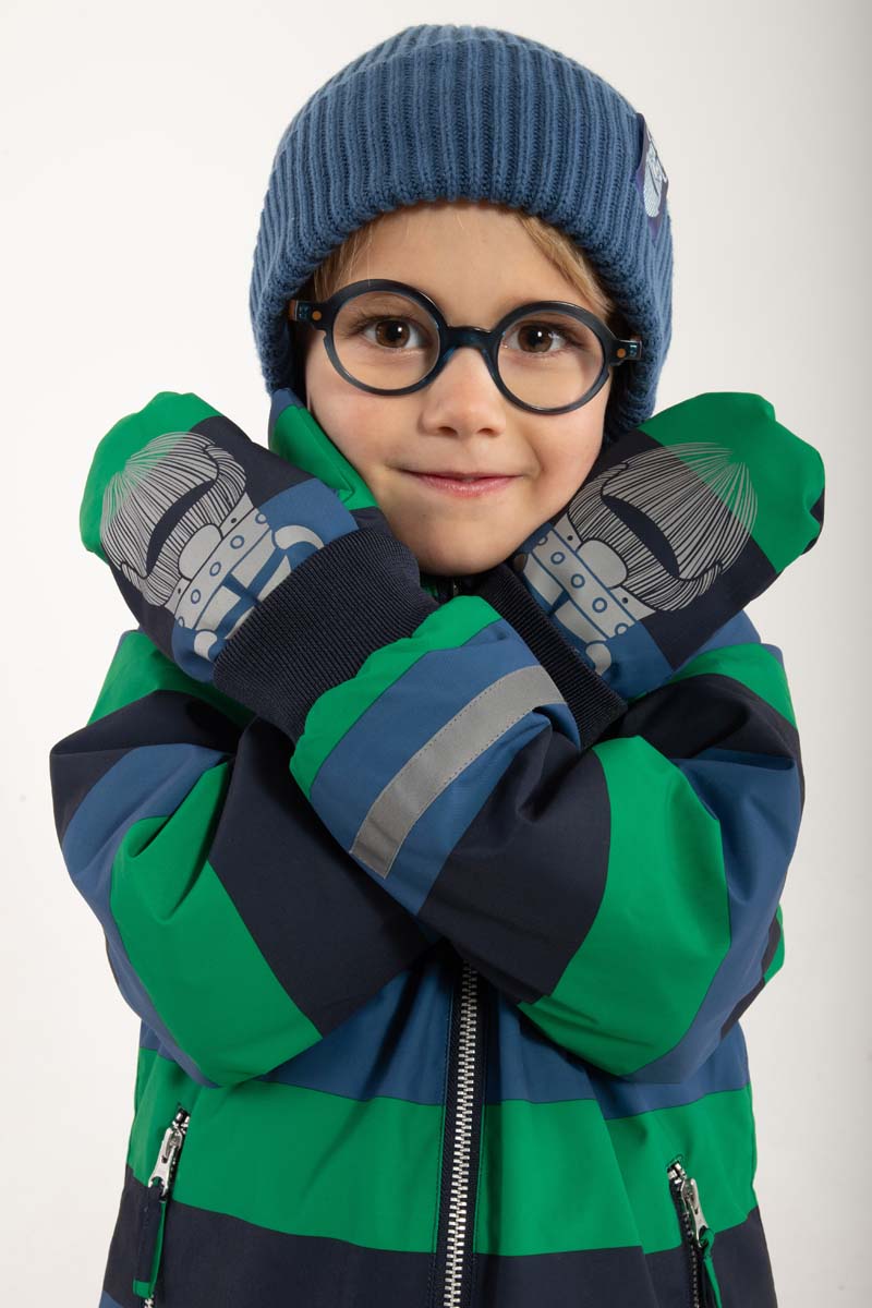 Vinterjakke til børn med striber