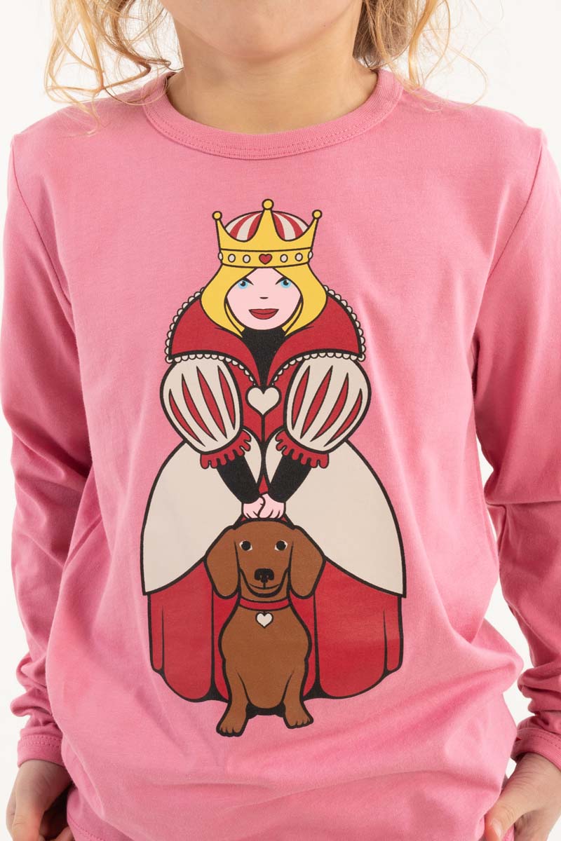 Bluse til børn med dronning og hund