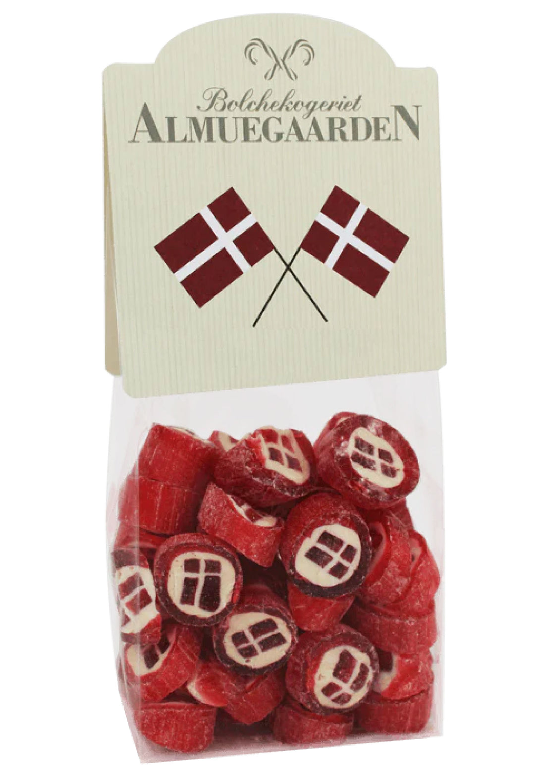 Almuegaarden Bolcher Danske Flag Jordbær, 110g