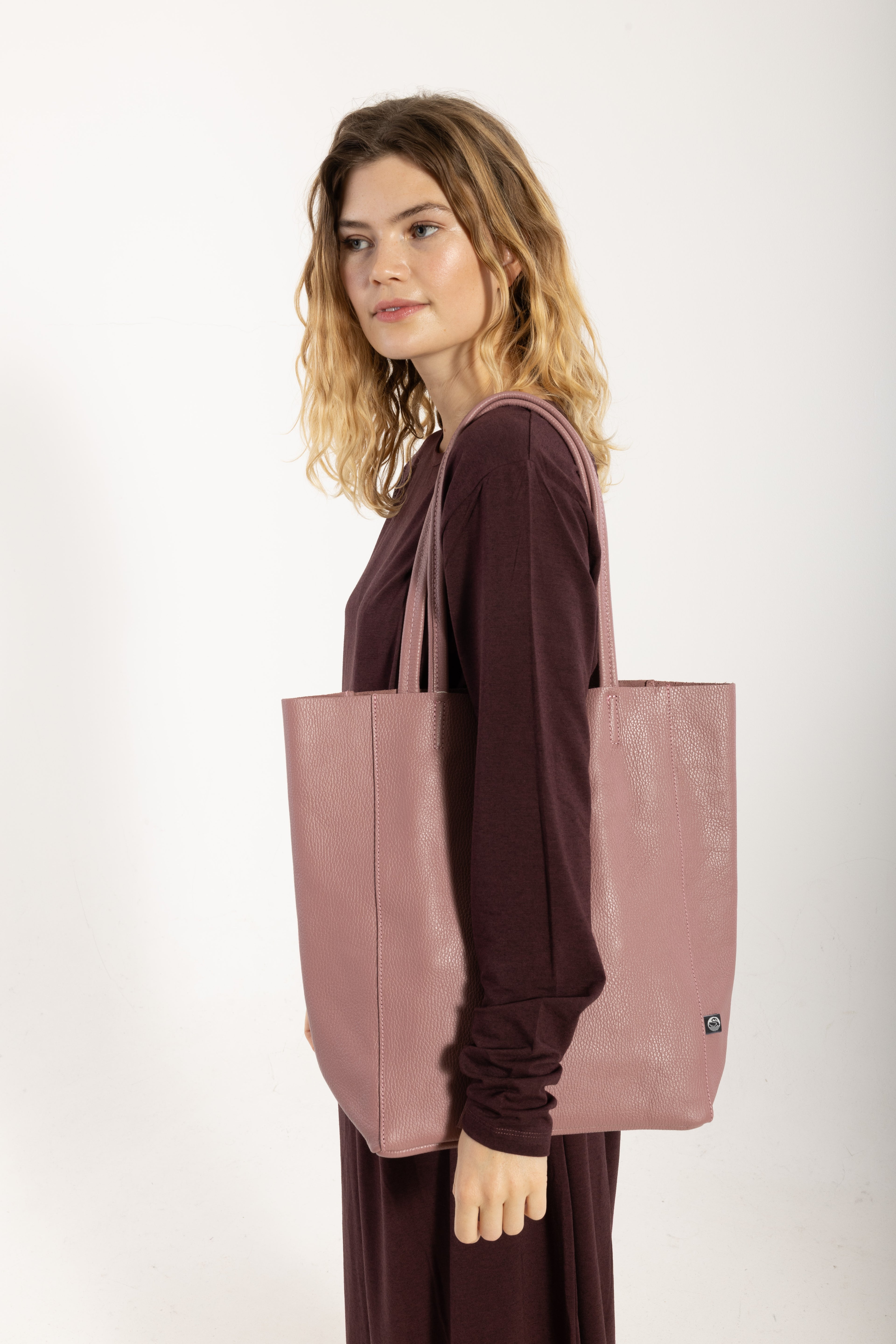 ESS - DaneHolstein Leather Tote Bag Mauve