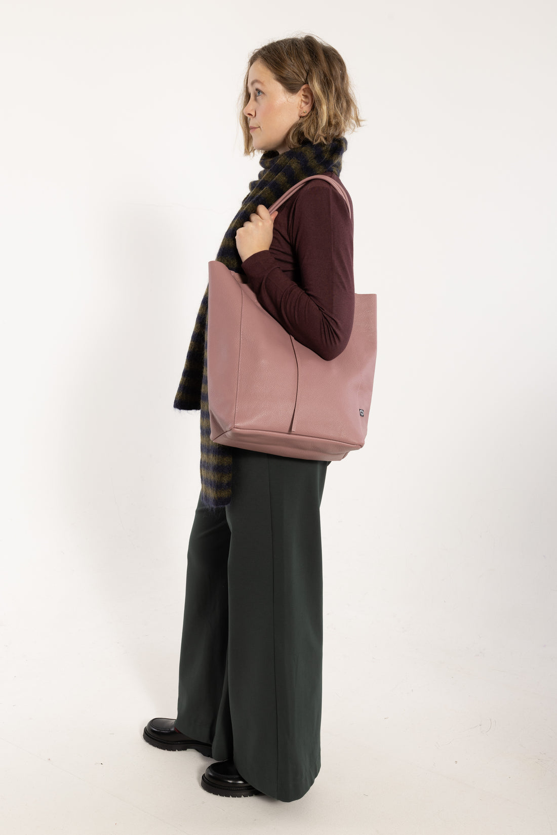 ESS - DaneHolstein Leather Tote Bag Mauve