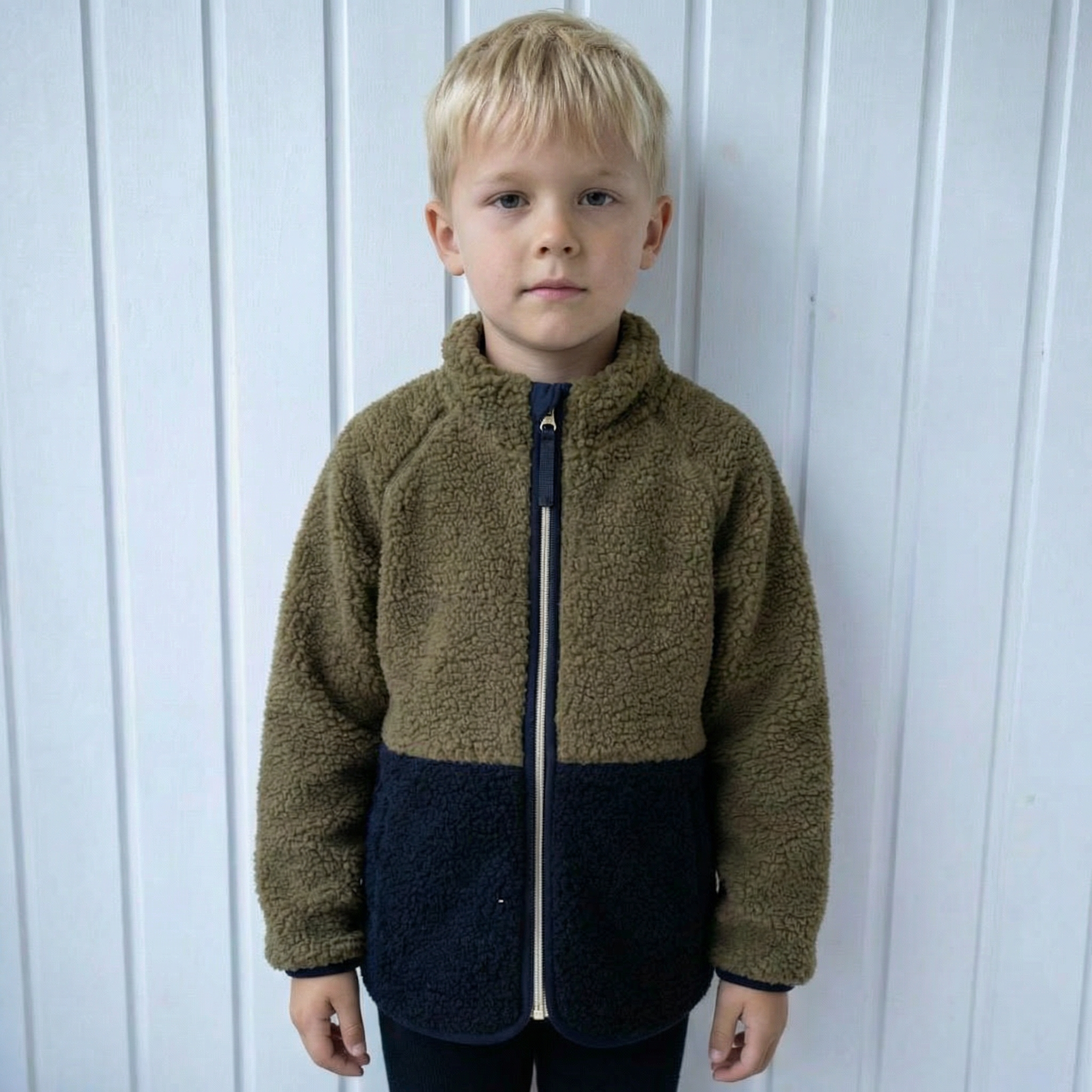 ESS - Danetalent Fleece Jacket Khaki/ Dk Navy