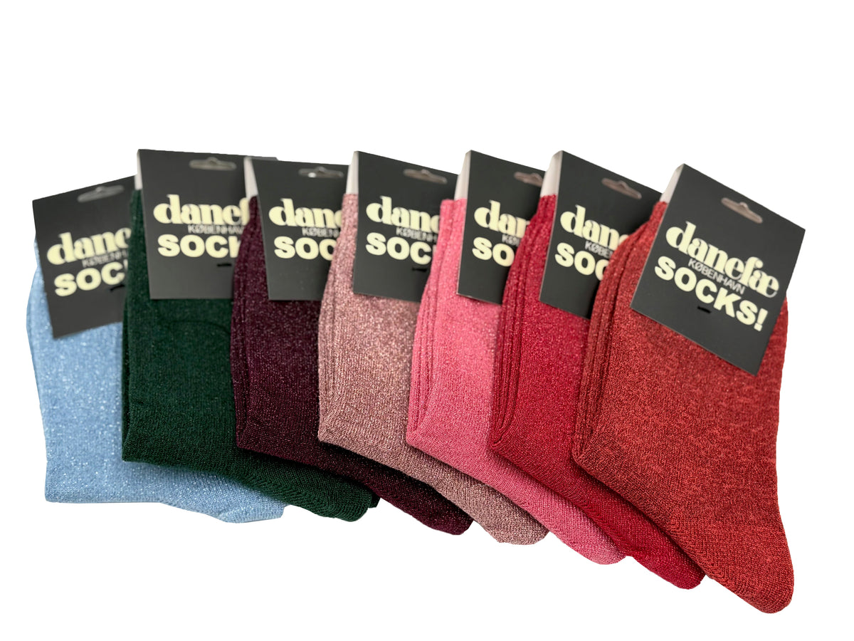 Danedisko Glitter Socks Soft Cherry Glitter