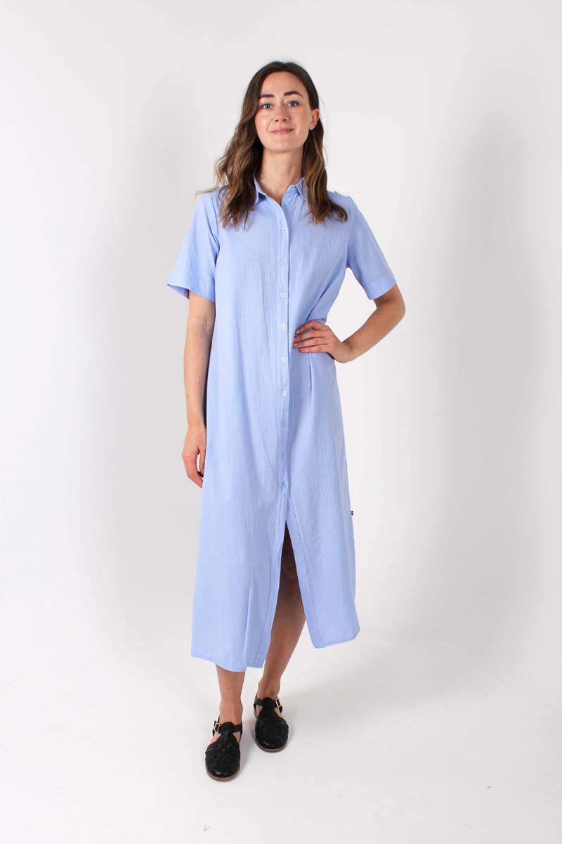 Danepippi SS Seersucker Dress Ice Blue