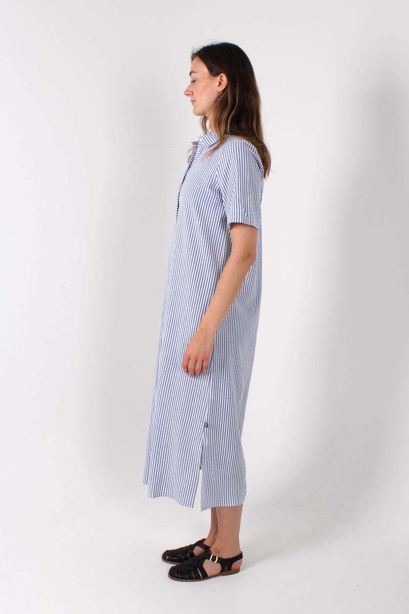 Danepippi SS Searsucker Dress Navy/Chalk