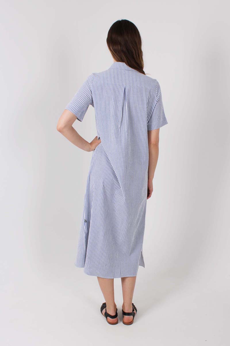 Danepippi SS Searsucker Dress Navy/Chalk