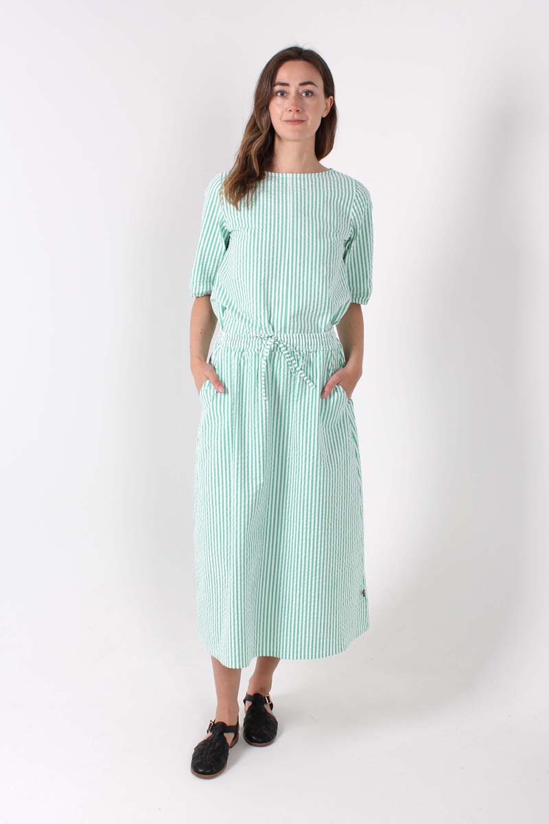 Danespresso Heavy Seersucker Skirt Green/Chalk