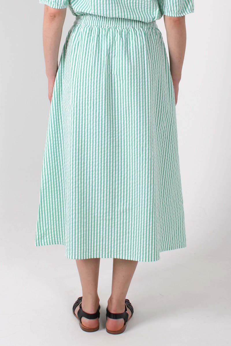Danespresso Heavy Seersucker Skirt Green/Chalk