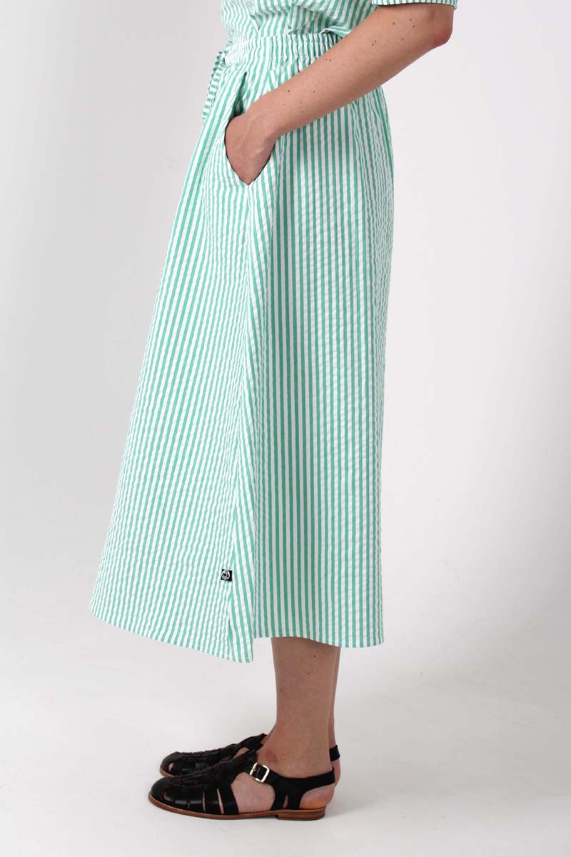Danespresso Heavy Seersucker Skirt Green/Chalk