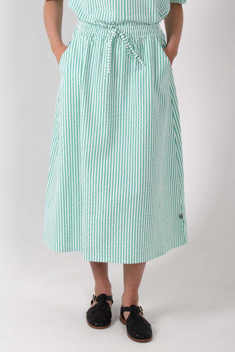 Danespresso Heavy Seersucker Skirt Green/Chalk