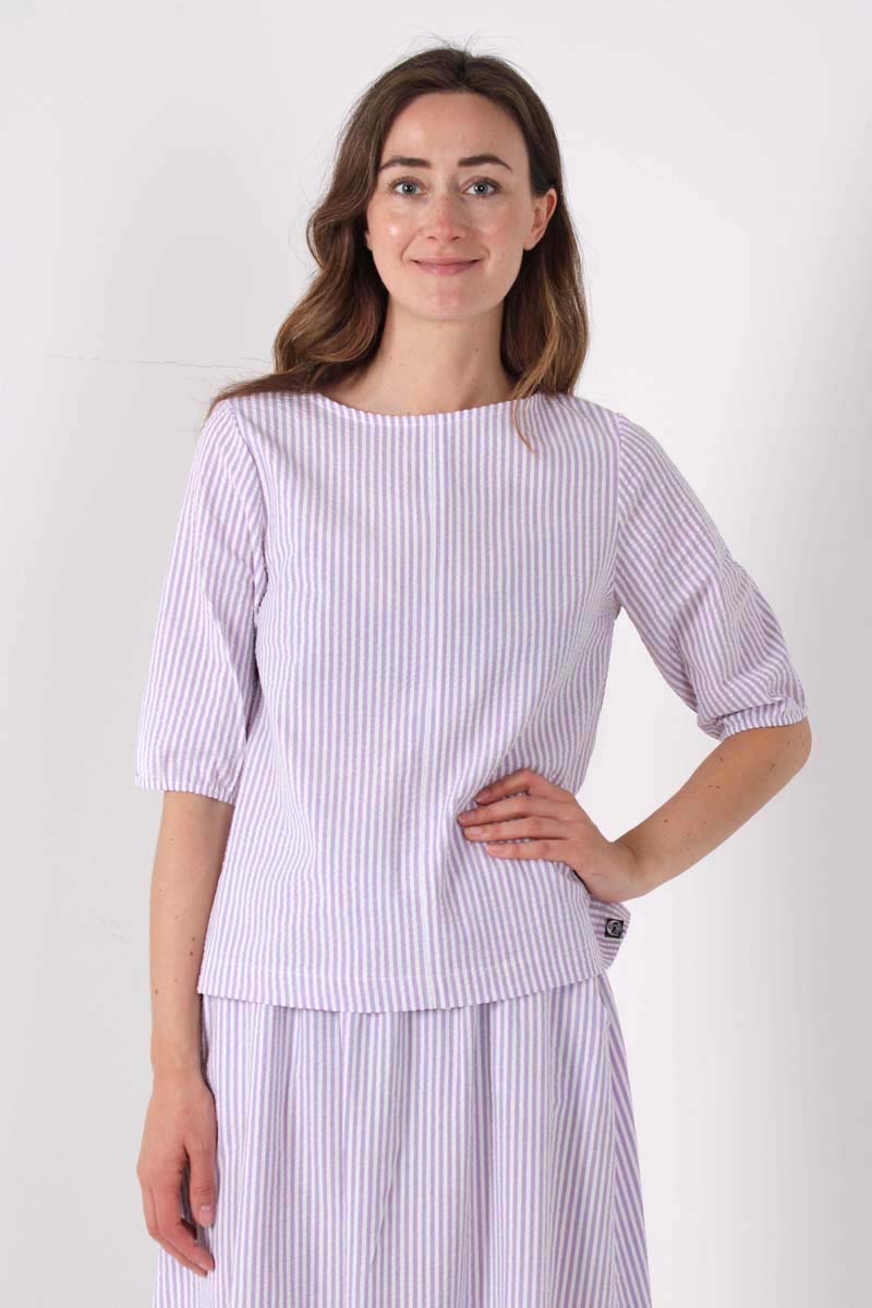 Danecremant Seersucker Shirt Lavender/Chalk