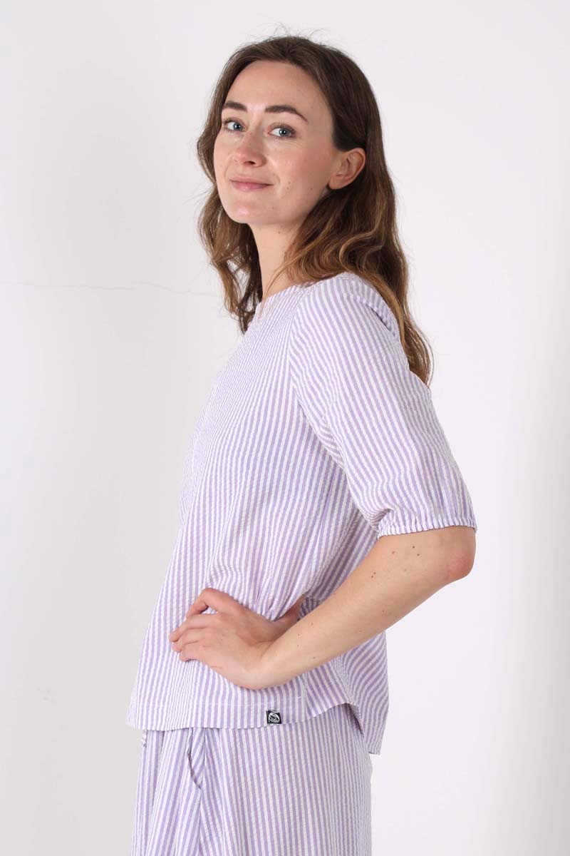 Danecremant Seersucker Shirt Lavender/Chalk