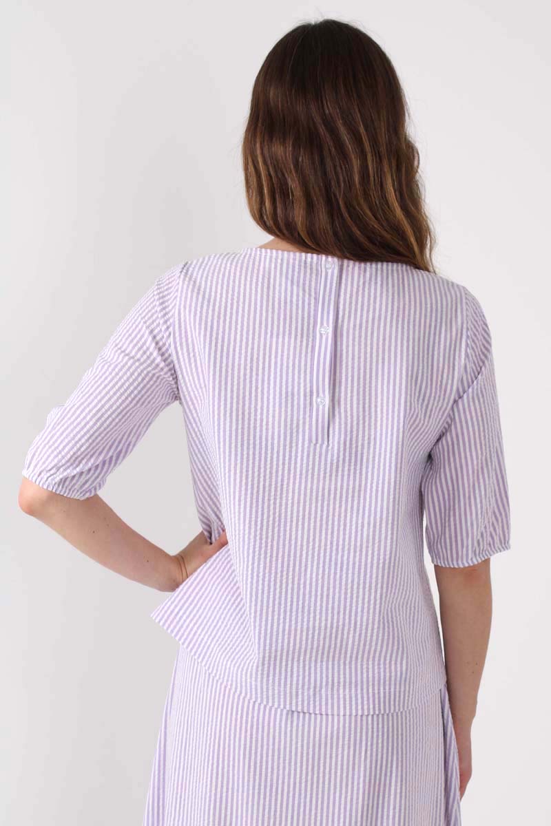 Danecremant Seersucker Shirt Lavender/Chalk