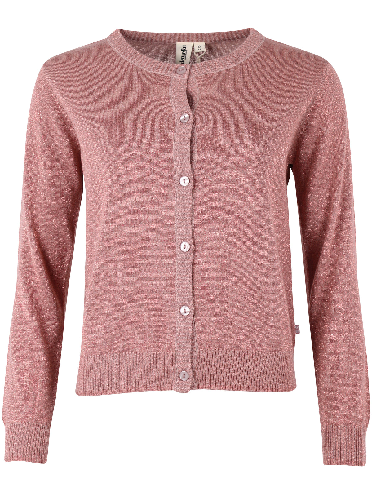 Fin cardigan med glitter i rosa beige til kvinder