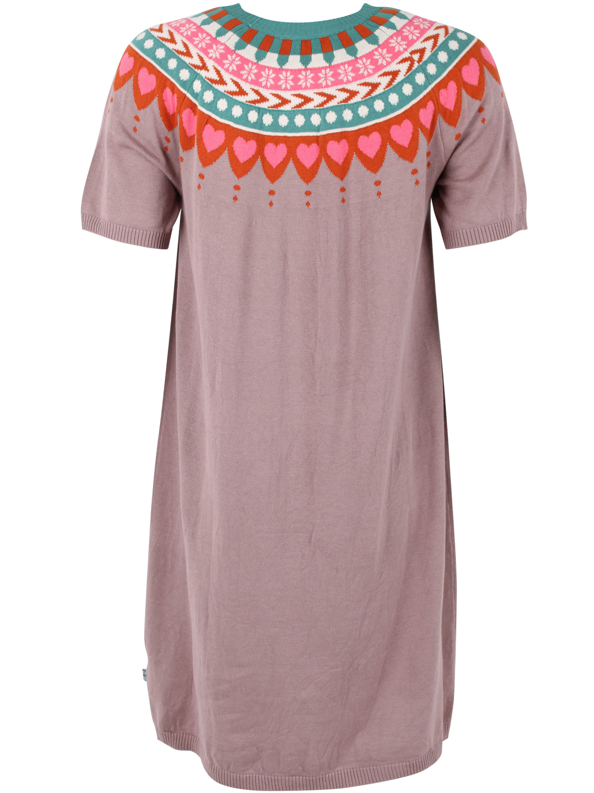 Daneblomme Cotton Knit Sweater Dress Rose Beige