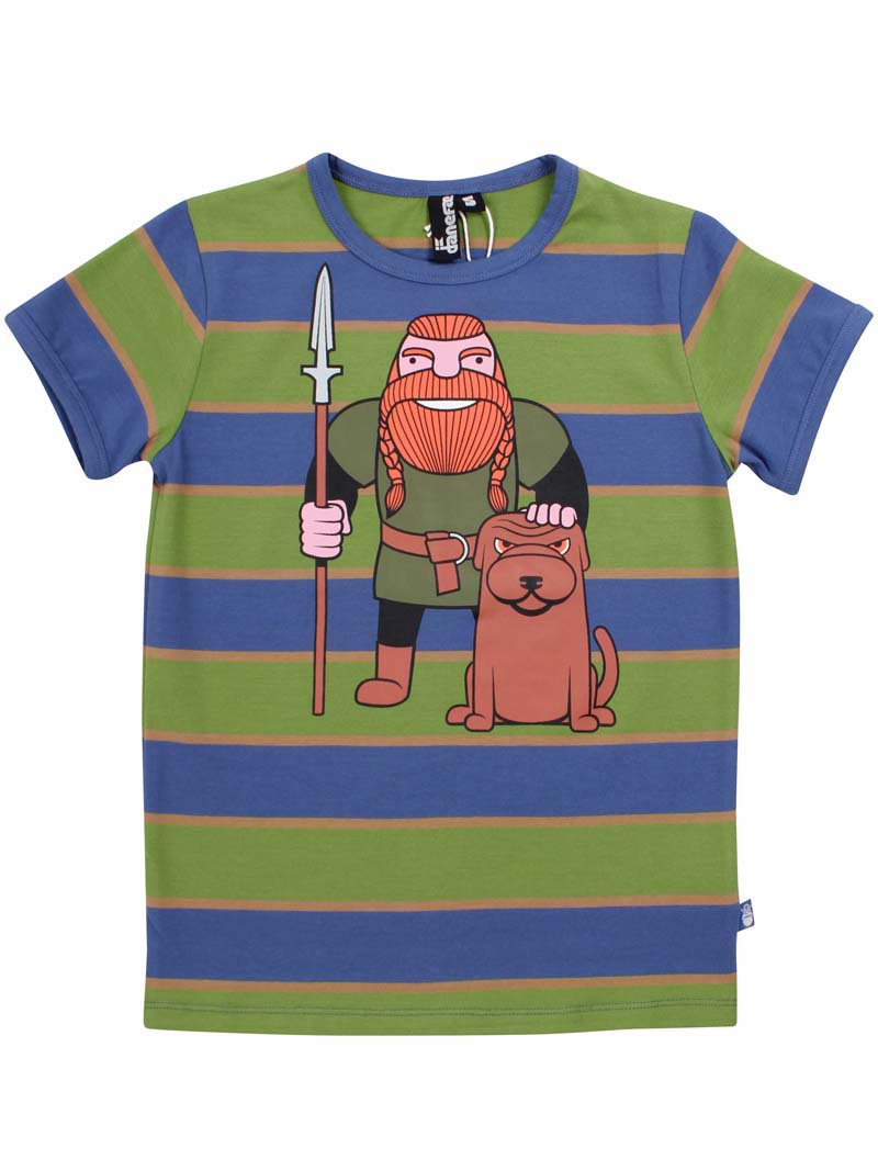 T-shirt med viking og hund