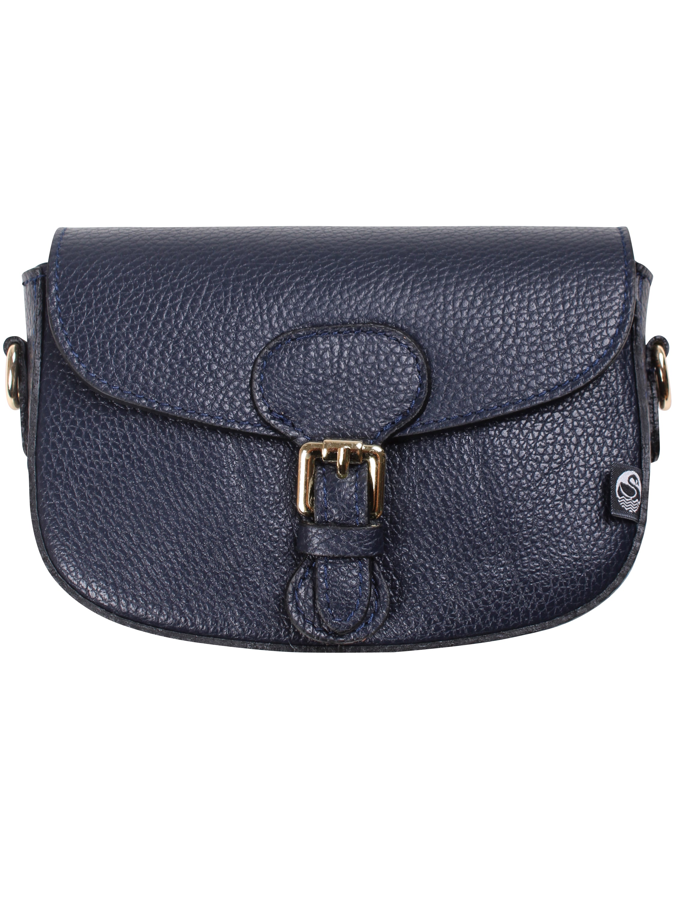 Navy læder skuldertaske lavet af ægte italiensk læder.