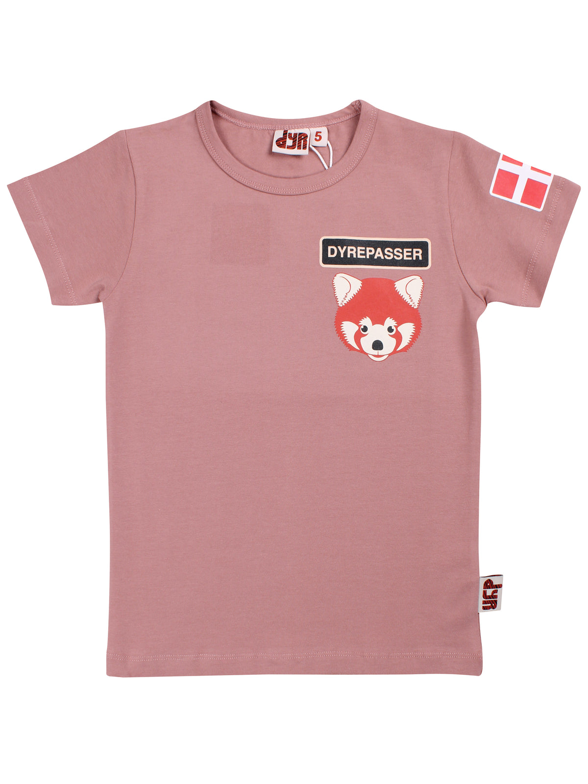 Sød dyrepasser t-shirt til børn med print af rød panda