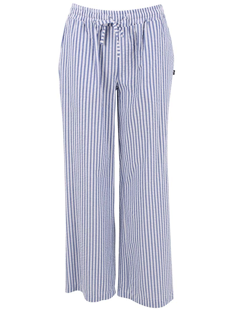 Fine bæk og bølge bukser med blå og hvide striber til kvinder