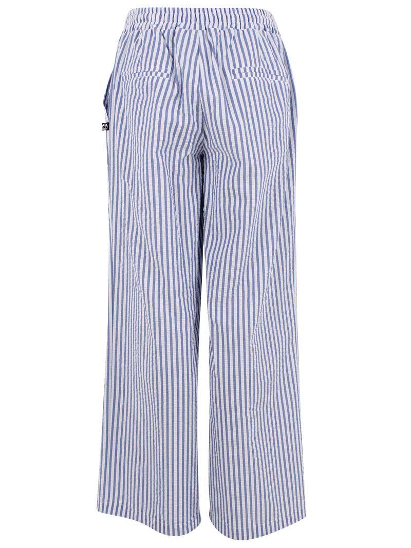 Fine bæk og bølge bukser med blå og hvide striber til kvinder