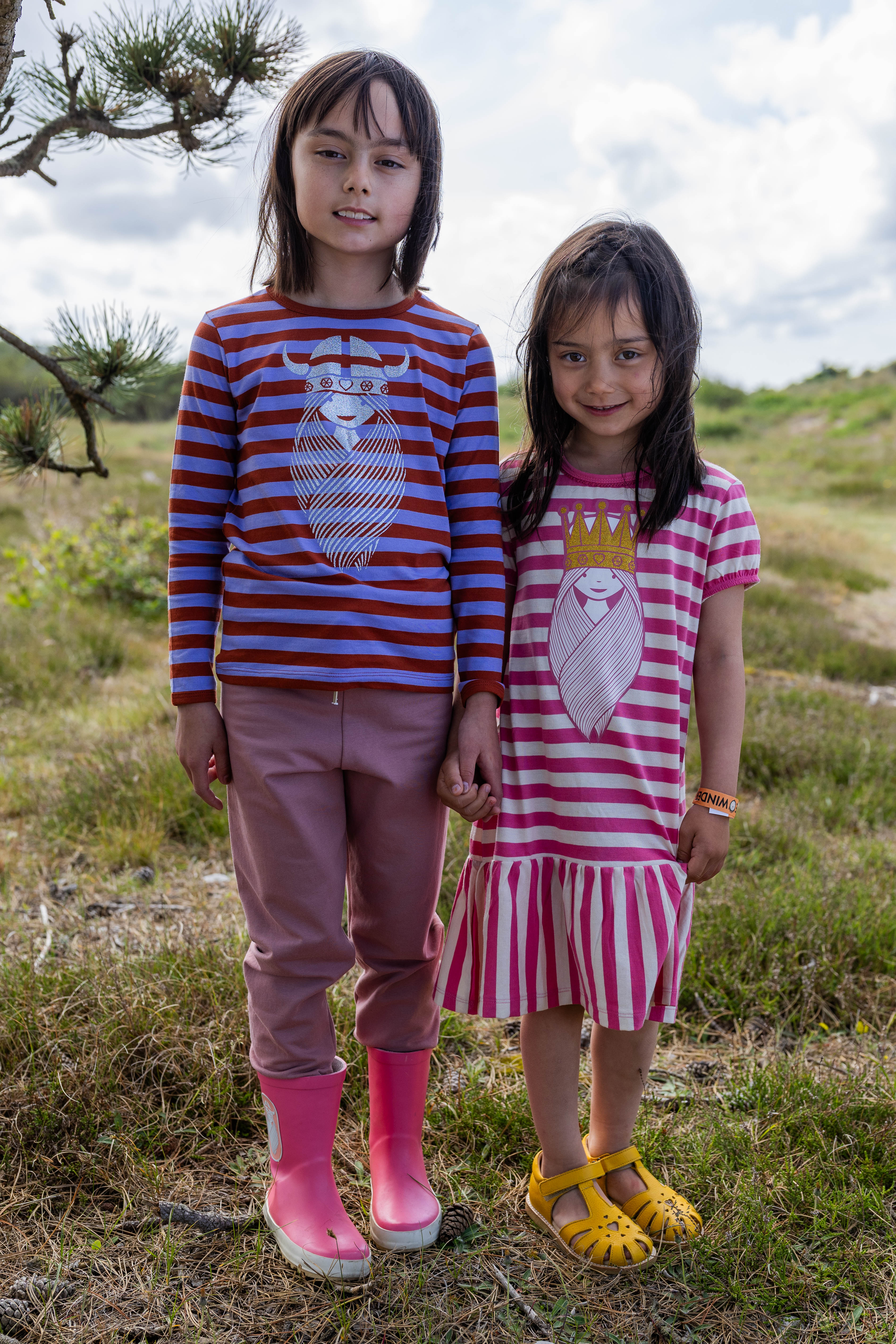 Danebasic Longsleeve Light Lilac/Chili FREJA (Glitter)