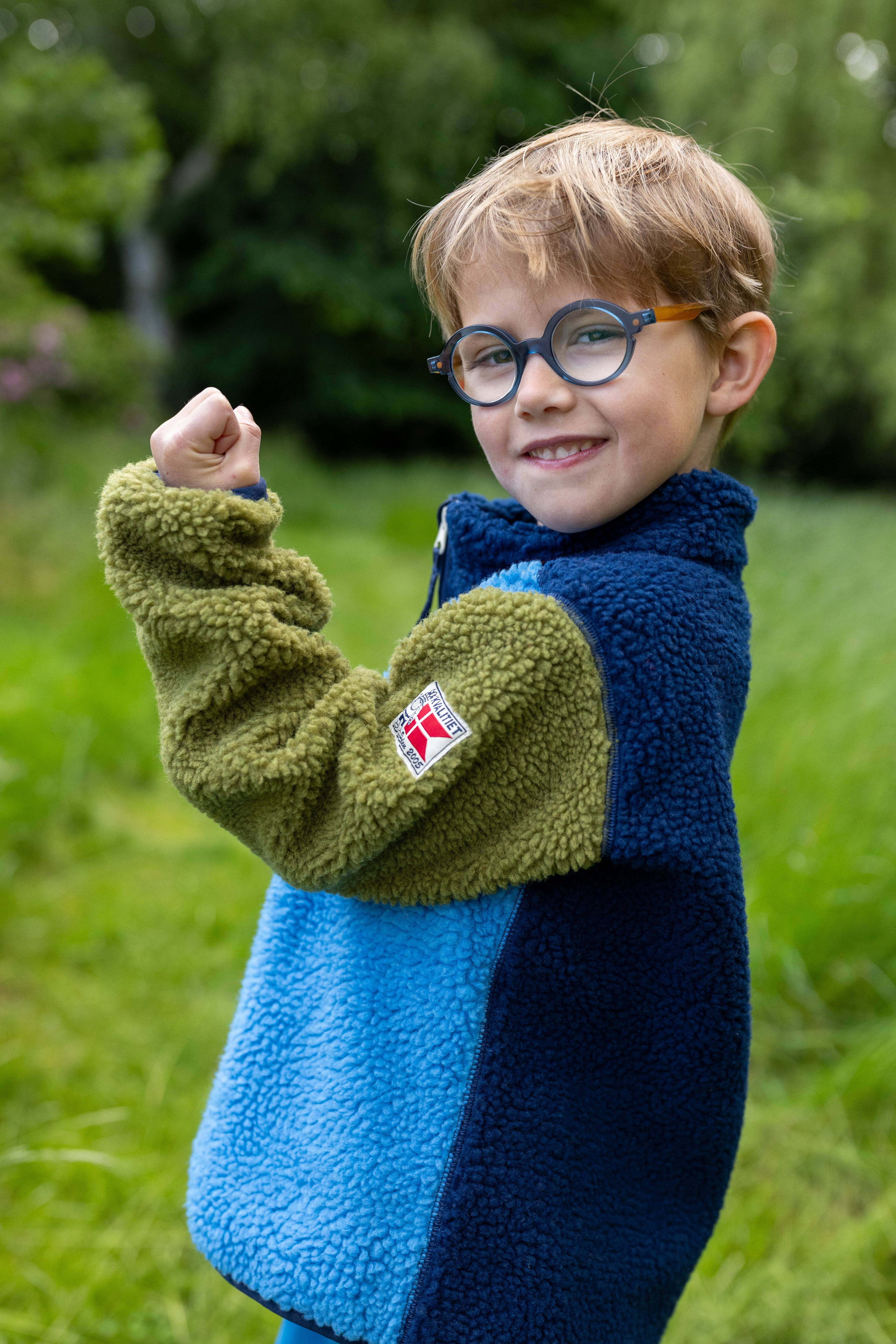 Danetumling Fleece Zip-Up Navy/Faded Blue/Olive