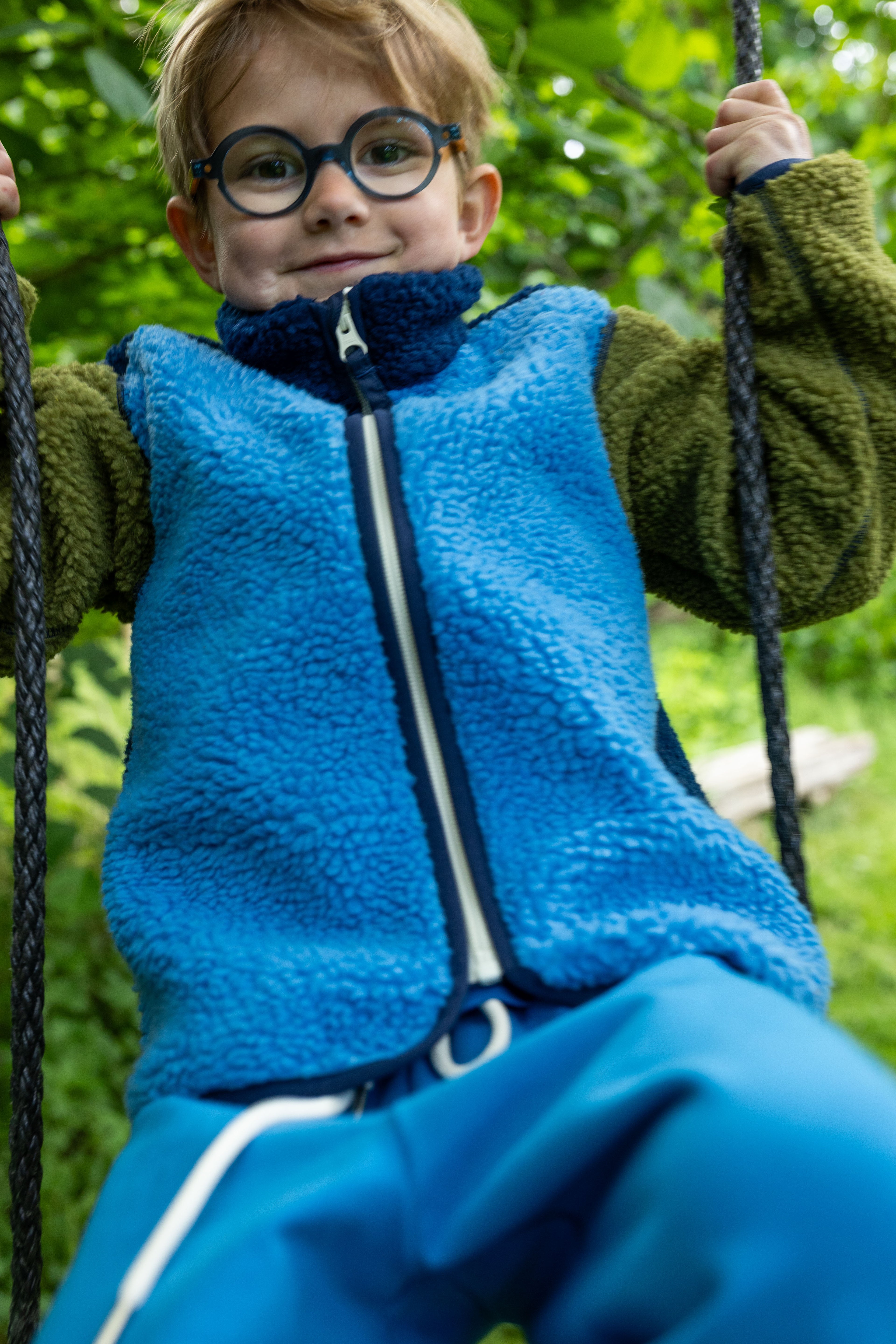 Danetumling Fleece Zip-Up Navy/Faded Blue/Olive