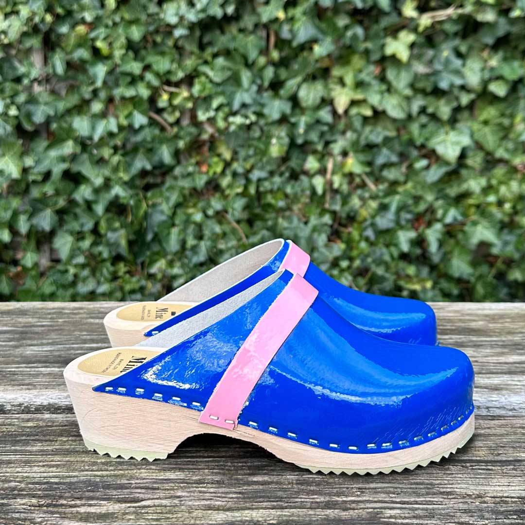 Mine Træsko Cobolt Blue/Pink