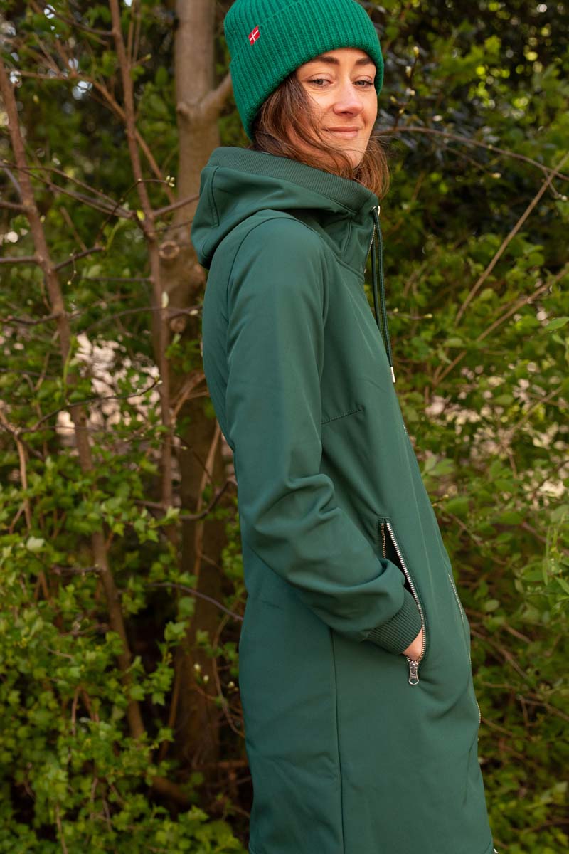 Softshell frakke til dame i khaki